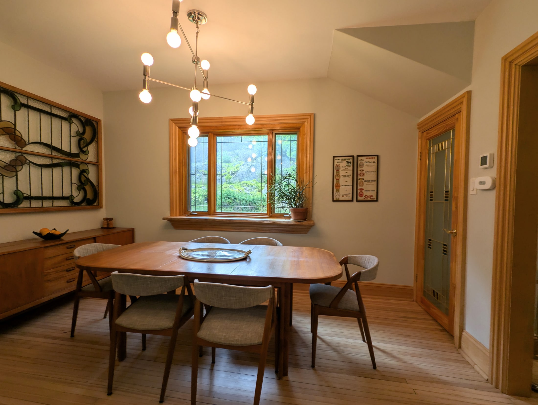 Dining room with custom woodwork