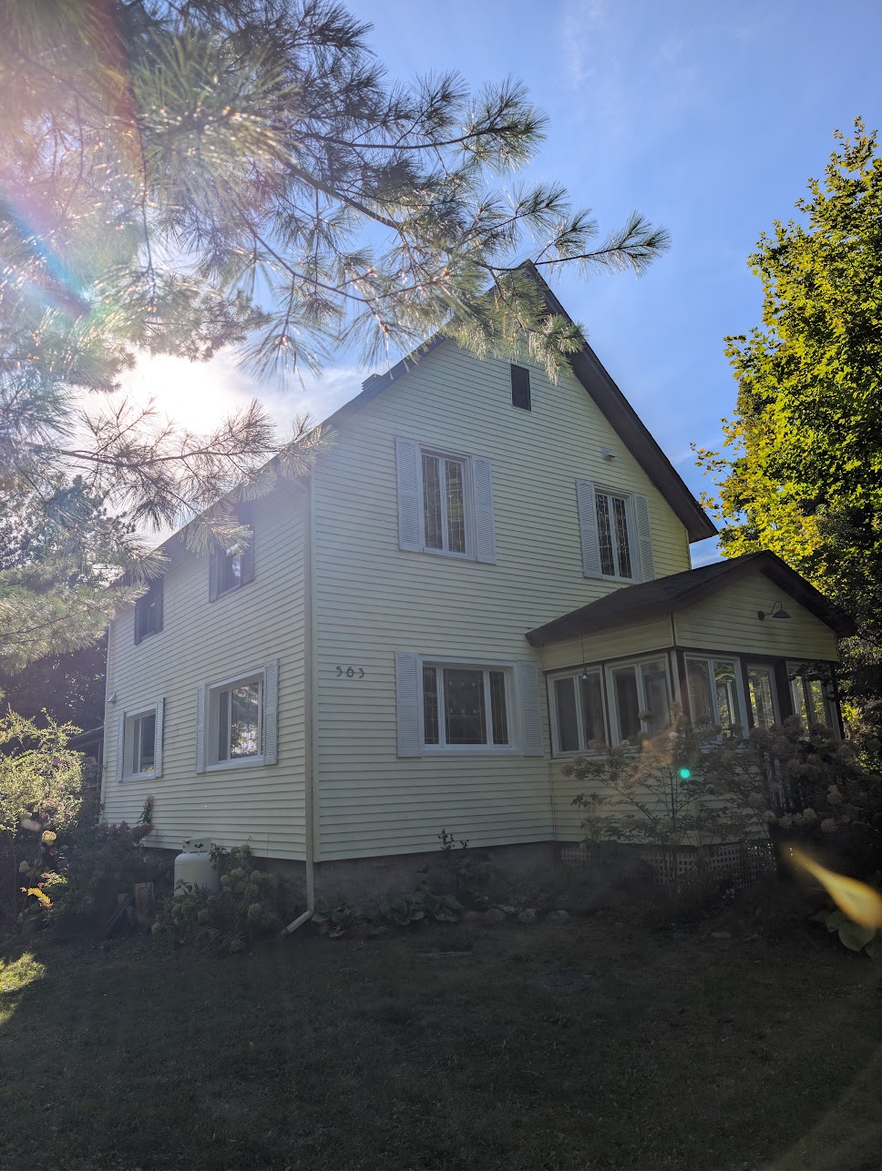 Exterior view of the two-storey home at 563 Route 105