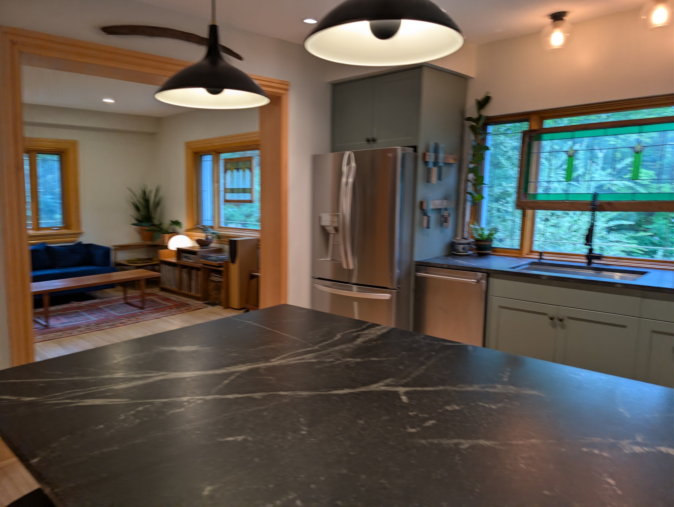 Garden-facing kitchen counter