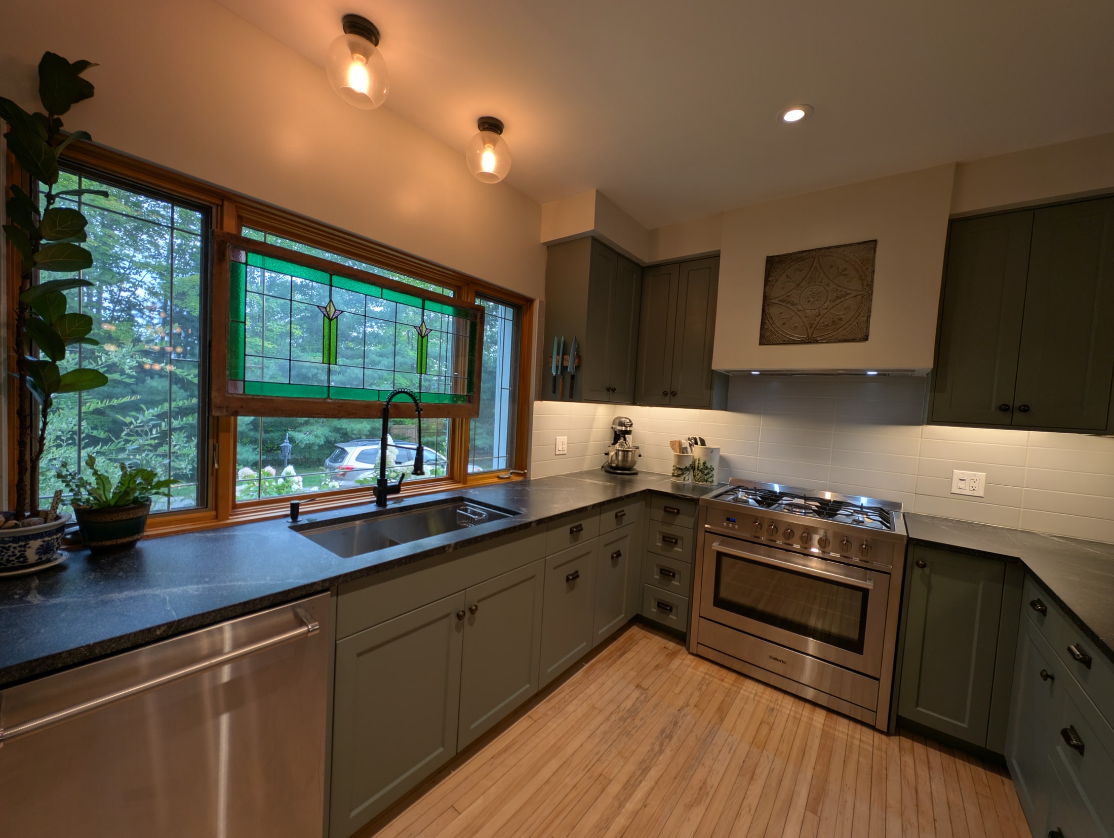 Professional range and generous counter space
