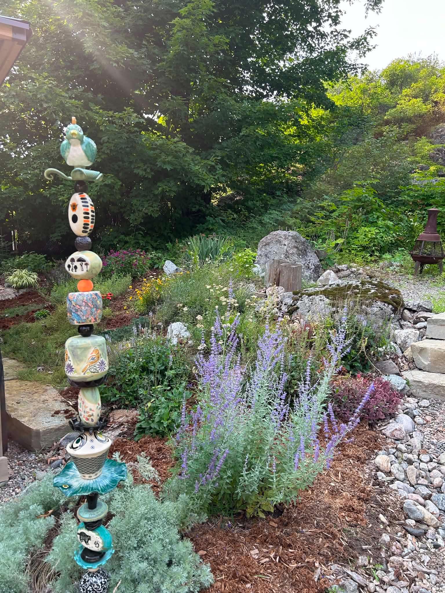 Perennial garden and art feature
