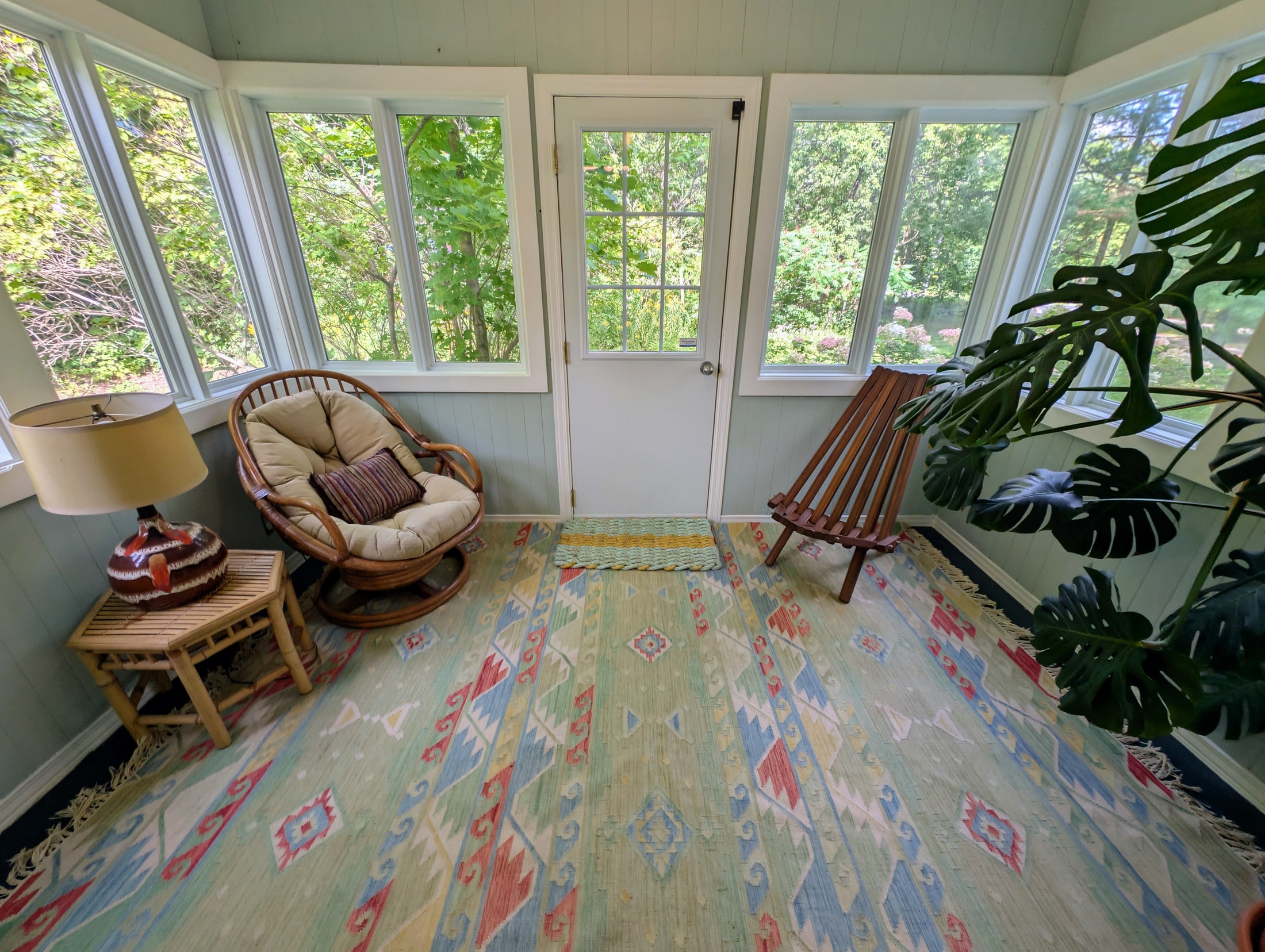Bright solarium overlooking the garden